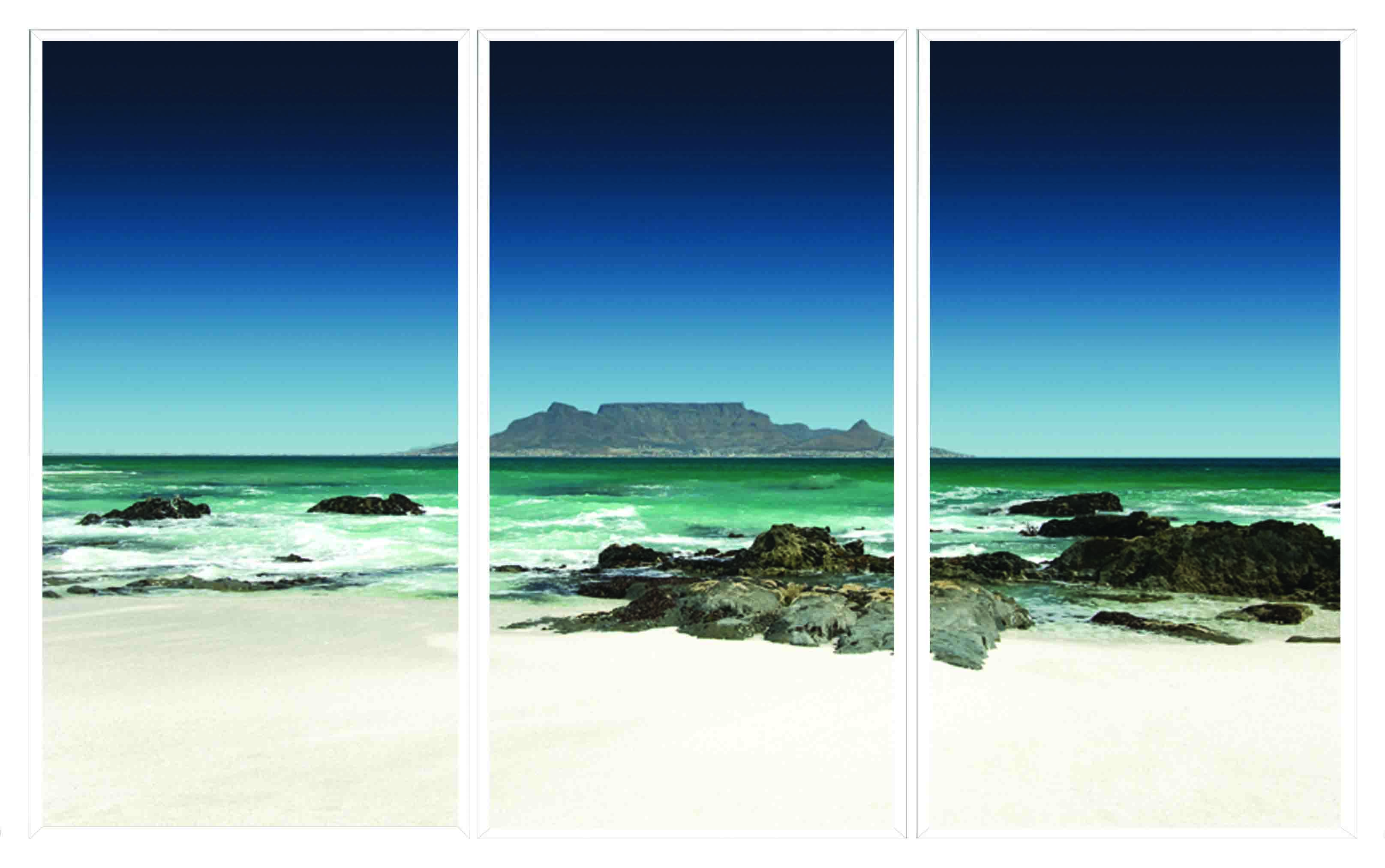 ASG449 Wall décor art printed on glass Table Mountain set of 3